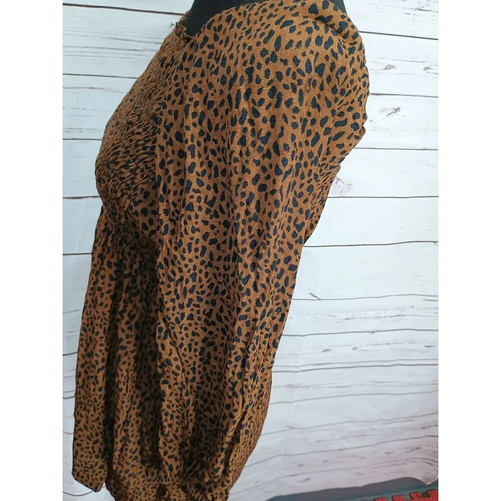 Gap Teen Animal Print Long-Sleeve Dress Size 10 -‎ EcoVero Fabric